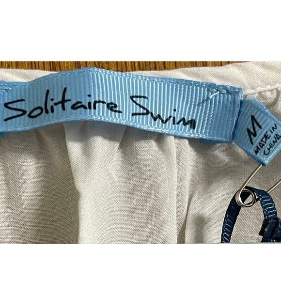 Solitaire Swim White Crochet Boho Beach Swimsuit Cover Up size Medium - Picture 10 of 10